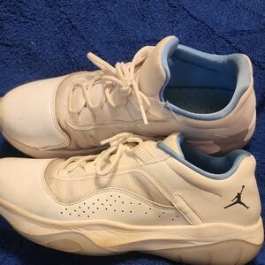 Jordan White and Blue Athletic Shoes